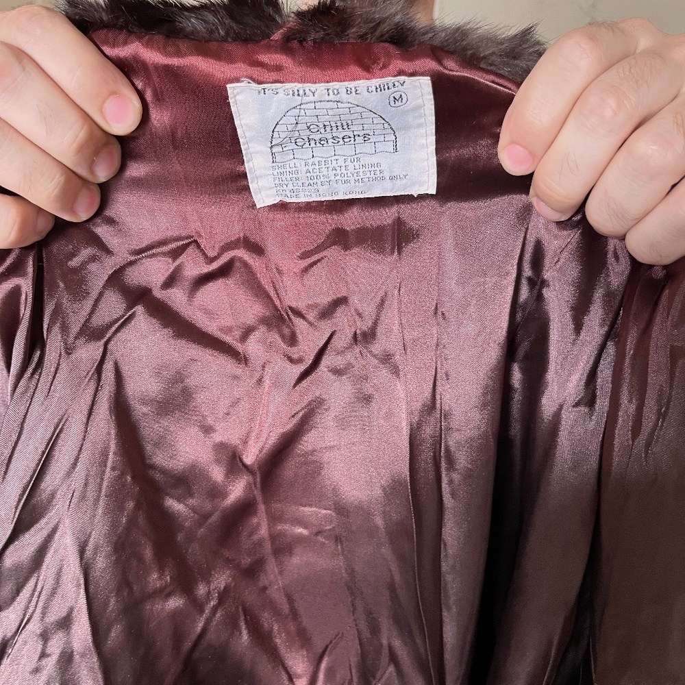 Chill Chasers 1980s Rabbit Fur Jacket - Vintage Brown Elegance